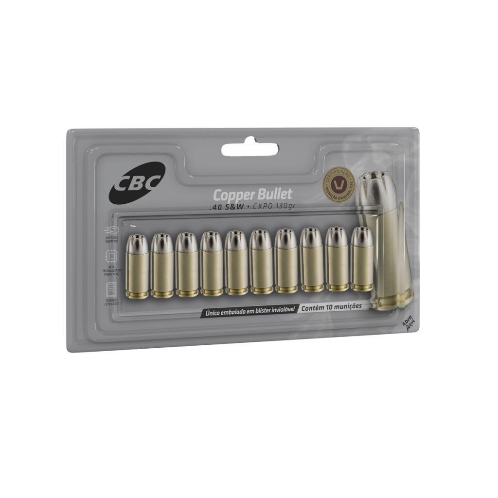 Munição CBC .40S&W Copper Bullet 130gr Blister (RESTRITO)-0